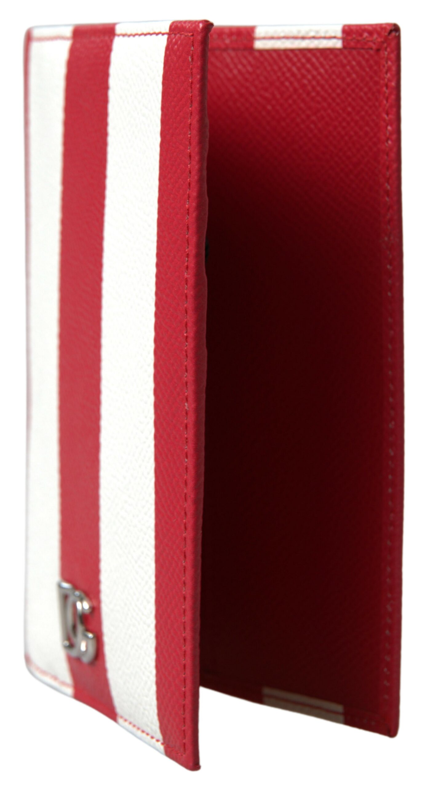 Elegant Striped Leather Passport Holder