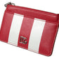 Elegant Striped Leather Card Holder