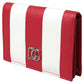 Elegance Unfolded: Red & White Leather Bifold Wallet
