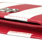 Elegance Unfolded: Red & White Leather Bifold Wallet