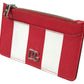 Elegant Striped Leather Card Holder