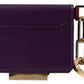 Purple Leather French Flap Wallet