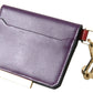 Purple Leather French Flap Wallet