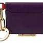 Purple Leather French Flap Wallet
