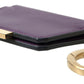Purple Leather French Flap Wallet