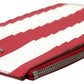 Elegant Striped Leather Card Holder