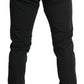 Elegant Black Slim Fit Denim Couture