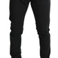 Elegant Black Slim Fit Denim Couture