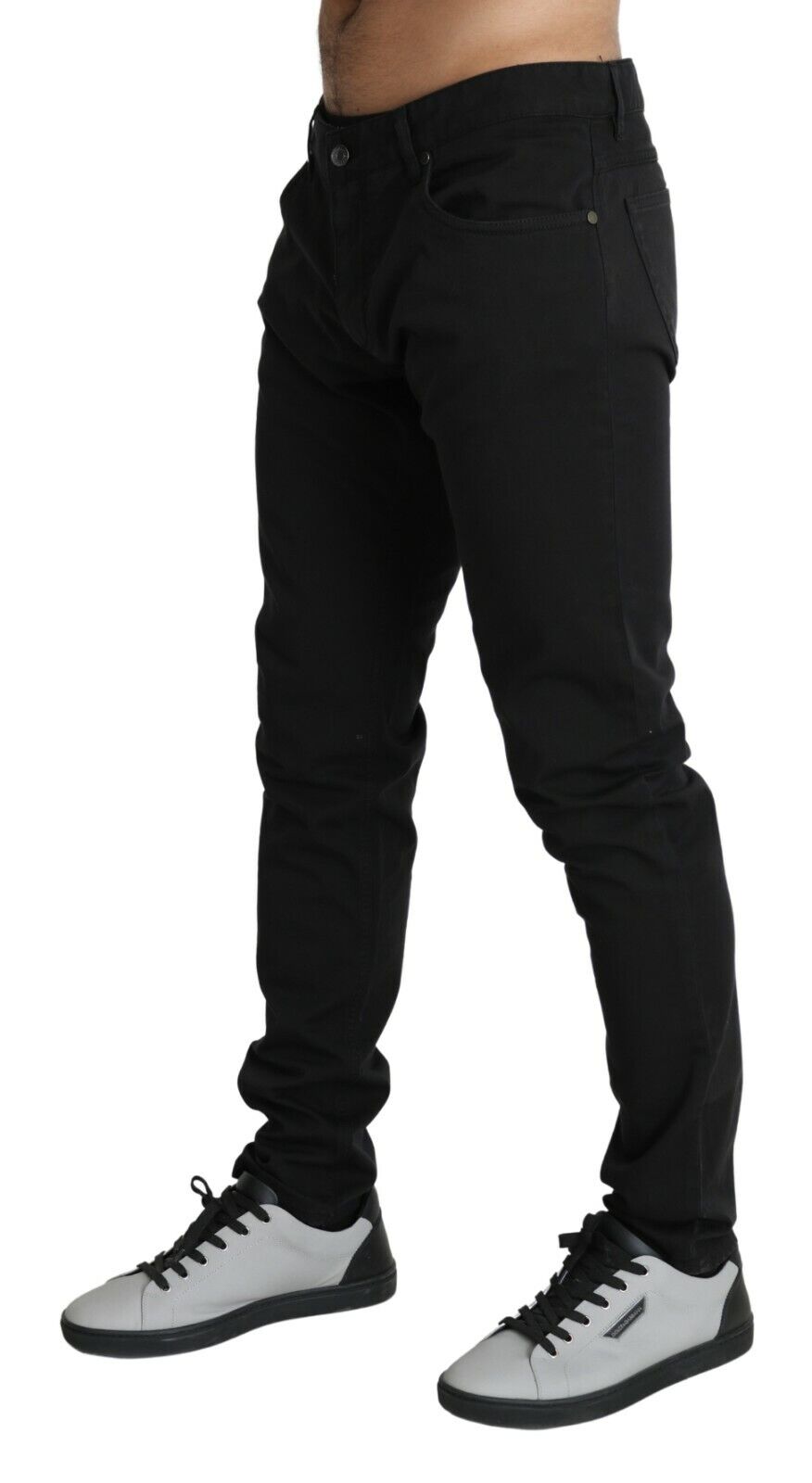 Elegant Black Slim Fit Denim Couture