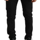 Elegant Black Slim Fit Denim Couture