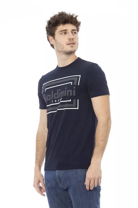 Blue Cotton Men T-Shirt