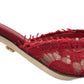 Red Taormina Lace Heels Sandals