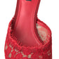 Red Taormina Lace Heels Sandals