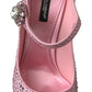 Pink Crystal Brooch Mary Jane Stilettos