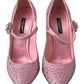 Pink Crystal Brooch Mary Jane Stilettos