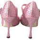 Pink Crystal Brooch Mary Jane Stilettos