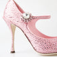 Pink Crystal Brooch Mary Jane Stilettos