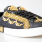 Elegant Portofino Sneakers in Black & Gold