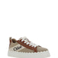 Exquisite Cotton & Calfskin Lace-Up Sneakers