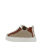 Exquisite Cotton & Calfskin Lace-Up Sneakers