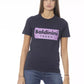 Blue Cotton Women T-Shirt
