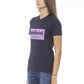 Blue Cotton Women T-Shirt