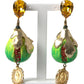 Green Fig Crystal Dangle Earrings