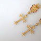 Regal Gold Cross & Crown Clip Earrings