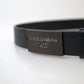 Elegant Black Leather Belt with Logo Buckle
