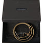 Crystal-Embellished Gold Leather Belt