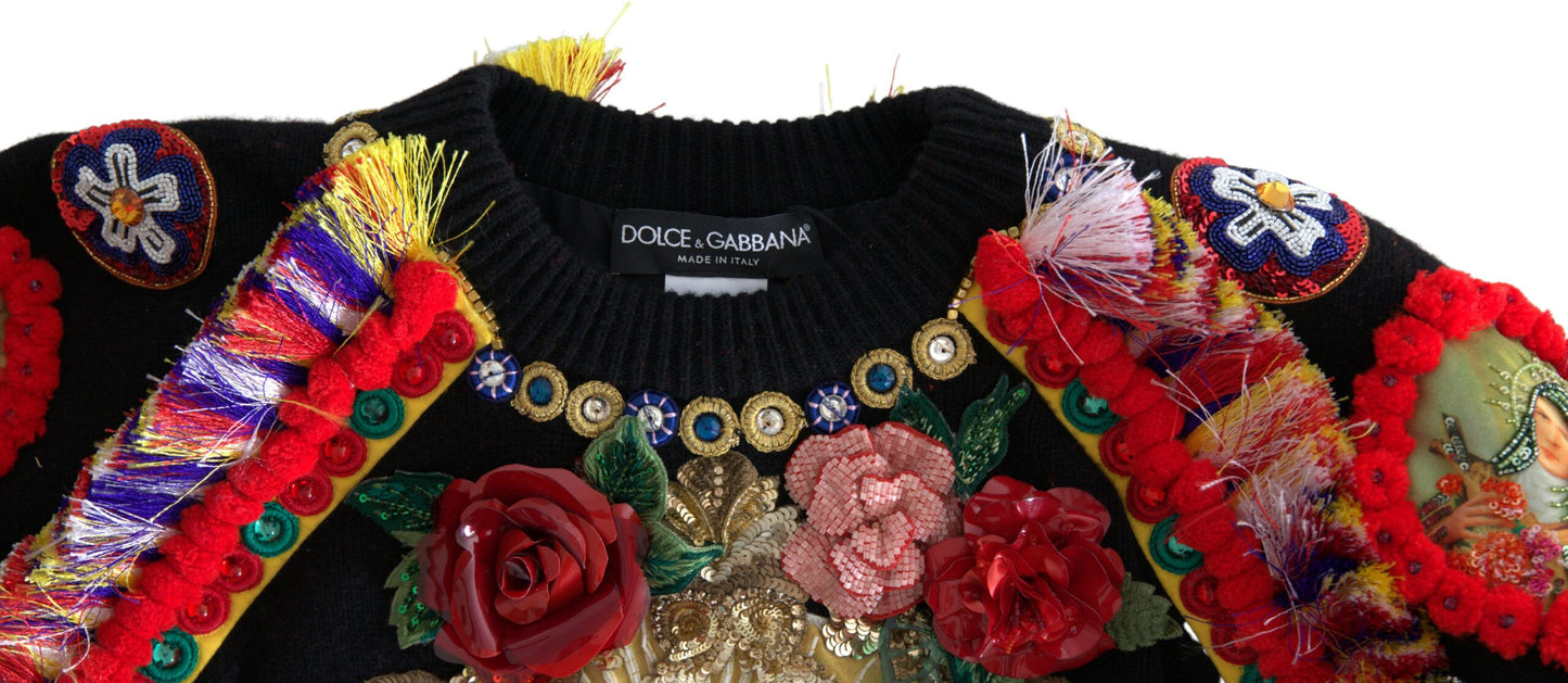 Multicolor Cashmere Crew Neck Sweater