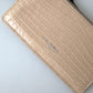 Beige Croc-Embossed Leather Wallet