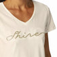 Glitter Logo Print Cotton T-Shirt