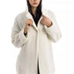 Elegant White Wool Blend Knit Coat