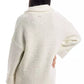 Elegant White Wool Blend Knit Coat
