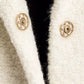 Elegant White Wool Blend Knit Coat