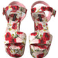 Multicolor floral print Wedges Floral Ankle Strap Sandals