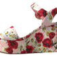 Multicolor floral print Wedges Floral Ankle Strap Sandals