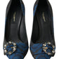 Blue Floral Ayers Crystal Pumps Shoes