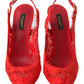 Elegant Red Slingback Heels Pumps