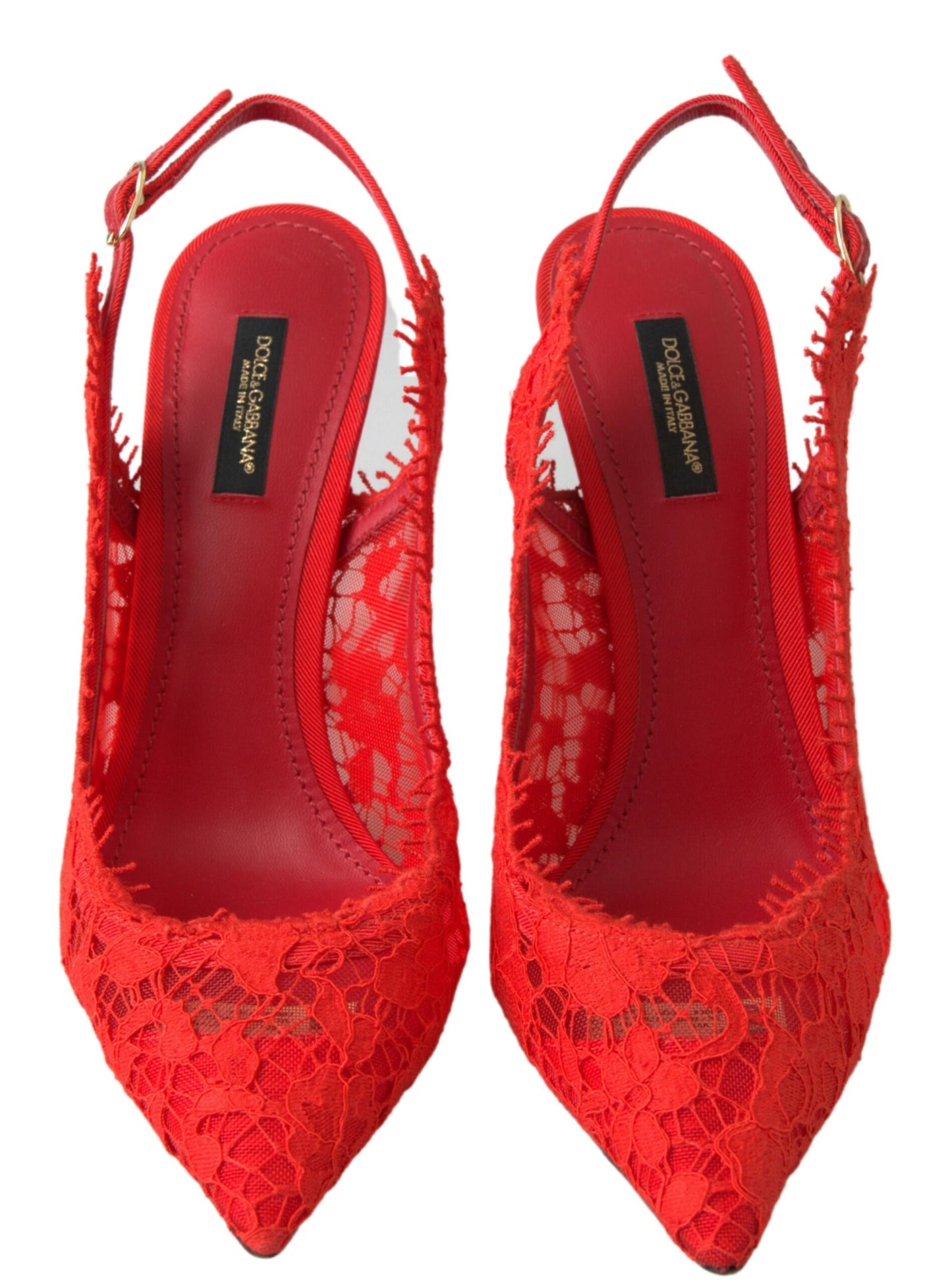 Elegant Red Slingback Heels Pumps