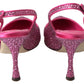 Elegant Slingback Heels in Pink Silk Blend