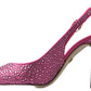 Elegant Slingback Heels in Pink Silk Blend