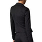 Elegant Black Cotton Blend Blazer Jacket