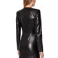 Eco-Leather V-Neck Chic Short Dress