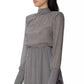 Chic Checkerboard Short Dress with Shoulder Pads