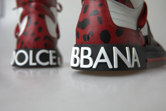 High-Top Leopard Sneakers in Lush Red Tones