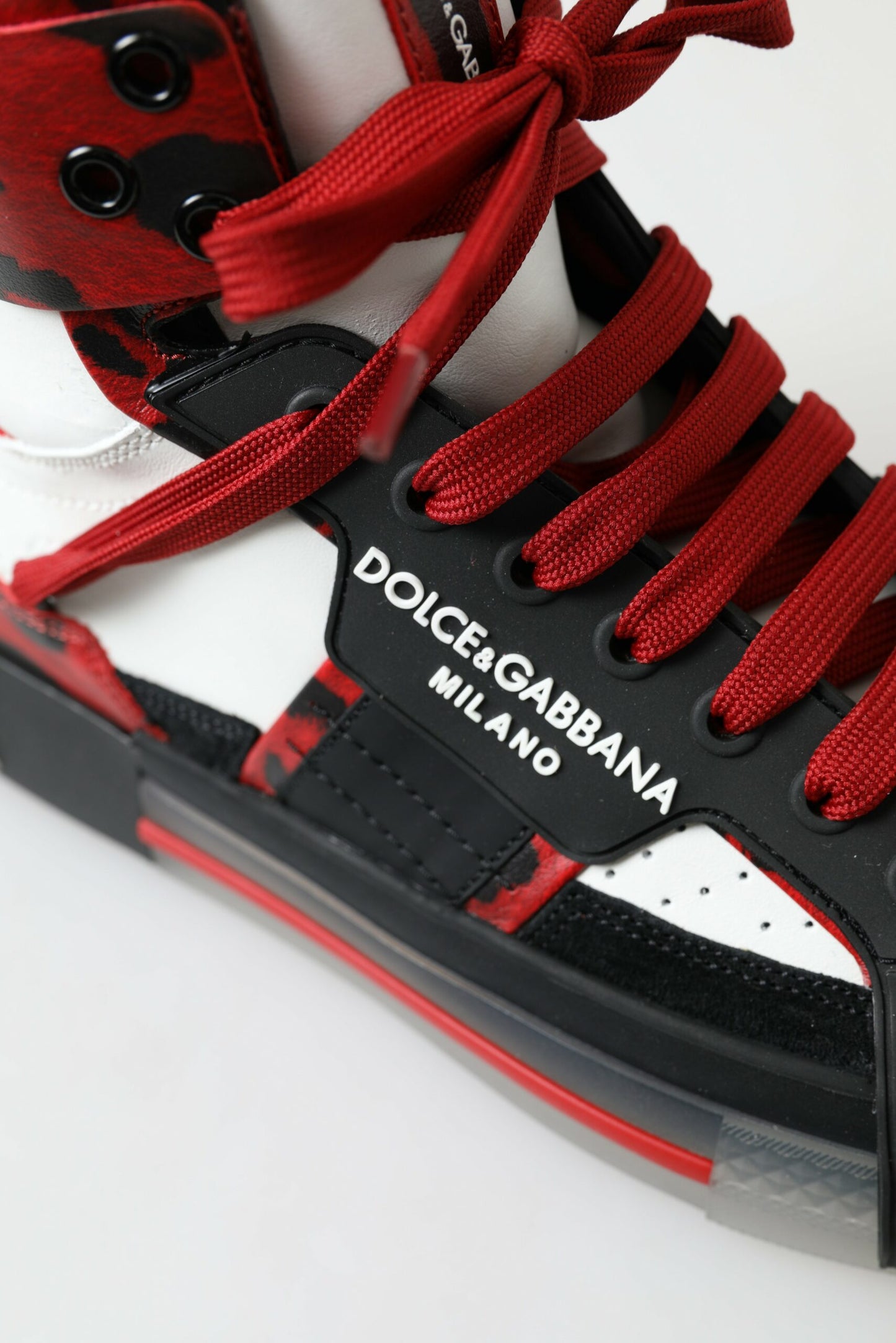 High-Top Leopard Sneakers in Lush Red Tones