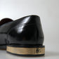Elegant Black Gold Tassel Leather Loafers