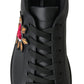 Elegant Heart Patch Leather Sneakers